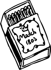 Camping. Hand drawn doodle sketch vector isolated. Matches 