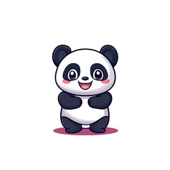 Cute panda character digital art cartoon style whimsical environment playful viewpoint adorable concept
