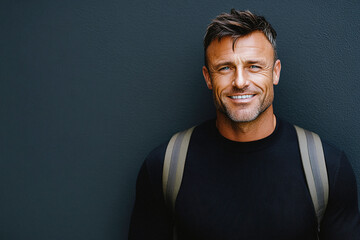 Obraz premium Portrait of businessman smiling and looking at camera