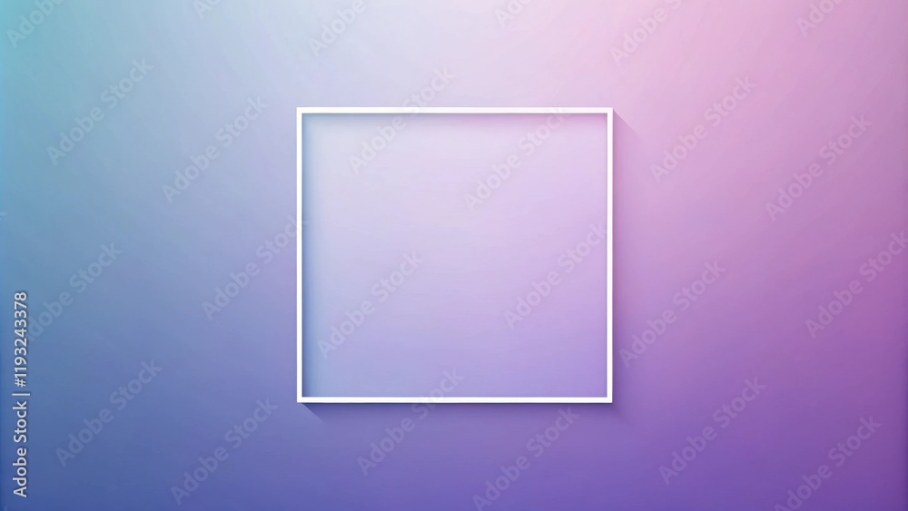 Leinwandbilder a simple white square frame on a gradient purple background for design projects