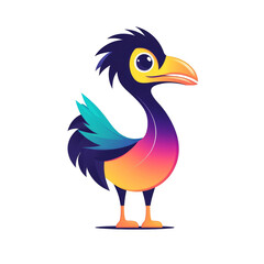 Obraz premium Colorful cartoon bird character digital art playful environment whimsical style creative perspective