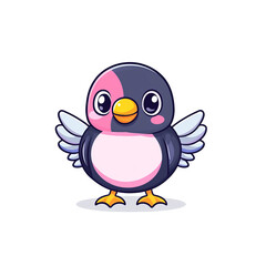 Cute cartoon bird character digital art whimsical design playful colors illustration fun concept