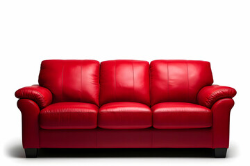 Stylish Red Leather Sofa Emphasizing Modern Design for Home Interiors