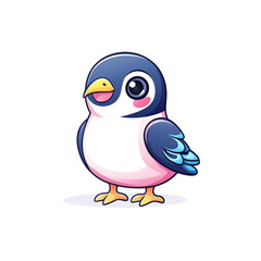 Playful cartoon bird character digital art colorful illustration whimsical design studio environment creative concept