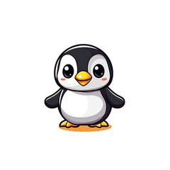 Fototapeta premium Cute cartoon penguin character digital illustration animal art playful environment whimsical viewpoint fun concept