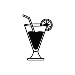 Alcohol Cocktail Glass Icon in Vector Style