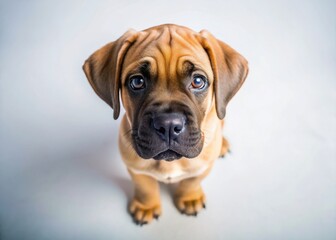 Obraz premium Adorable South African Boerboel Puppy Studio Portrait - Drone Photography