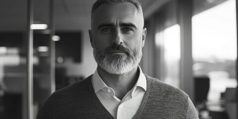 Beard Man with Microphone Advertising