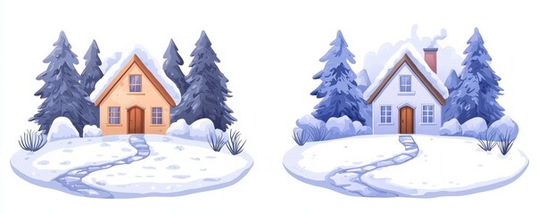 Fototapeta premium Natural setting home logo design with mountain clipart