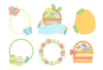 イースター　フレーム　イラスト素材　セット（文字なし）