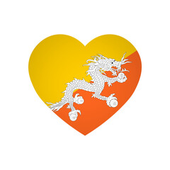 Bhutan flag - rectangle colorful flag representing a country cultural identity and heritage. The essence of national pride and unity. Attached by the corners in a paper album