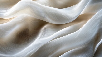 Obraz premium Elegant Flowing Fabric in Soft Beige and White Tones