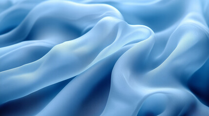 Obraz premium Blue satin fabric flowing in soft waves