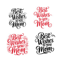Happy Mothers Day Lettering Design.