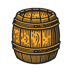 wooden barrel vector illustration isolated on  white background.