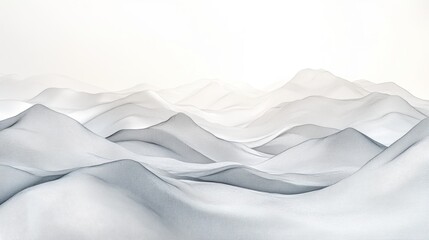 Abstract White Landscape with Gentle Waves and Soft Curves