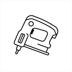 Electric Jigsaw Icon with Sharp Steel Blade Vector
