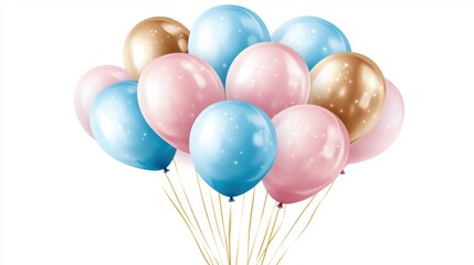 Colorful Collection of Balloons in Soft Pastel Shades