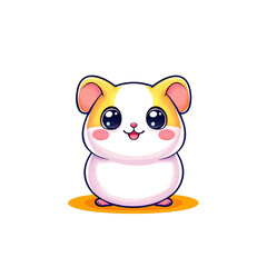 Fototapeta premium Cute cartoon hamster illustration digital art playful environment adorable design fun concept