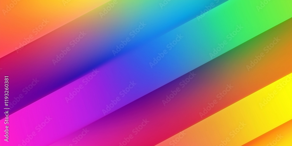 Poster colorful diagonal stripes creating a vibrant rainbow gradient background