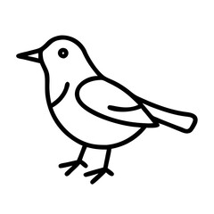 wren icon, wren line art - simple line art of wren, perfect for wren logos and icons and themed design