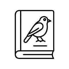 bird guidebook icon, bird guidebook line art - simple line art of bird guidebook, perfect for bird guidebook logos and icons and themed design