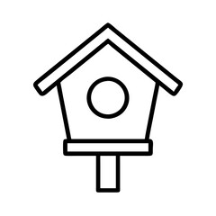 birdhouse icon, birdhouse line art - simple line art of birdhouse, perfect for birdhouse logos and icons and themed design