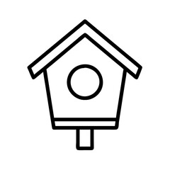 birdhouse icon, birdhouse line art - simple line art of birdhouse, perfect for birdhouse logos and icons and themed design