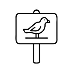 bird sanctuary sign icon, bird sanctuary sign line art - simple line art of bird sanctuary sign, perfect for bird sanctuary sign logos and icons and themed design