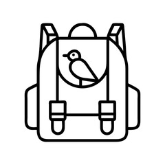 birdwatcher s backpack icon, birdwatcher s backpack line art - simple line art of birdwatcher s backpack, perfect for birdwatcher s backpack logos and icons and themed design