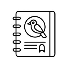 bird watching logbook icon, bird watching logbook line art - simple line art of bird watching logbook, perfect for bird watching logbook logos and icons and themed design