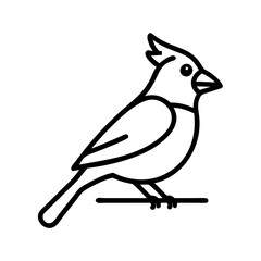 cardinal perched icon, cardinal perched line art - simple line art of cardinal perched, perfect for cardinal perched logos and icons and themed design