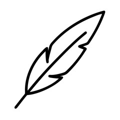 feather icon, feather line art - simple line art of feather, perfect for feather logos and icons and themed design