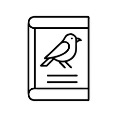 field guide with bird illustrations icon