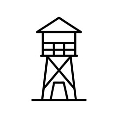 watching tower icon, watching tower line art - simple line art of watching tower, perfect for watching tower logos and icons and themed design