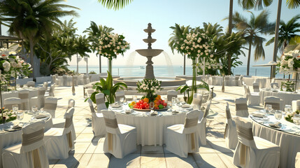 Obraz premium Wedding party beach front