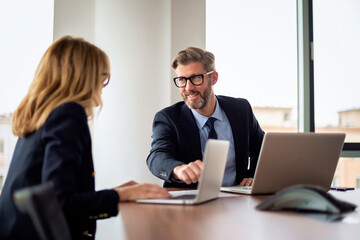 Group of business people working in a modern office