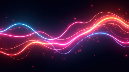 Abstract Background with Dynamic Glowing Lines