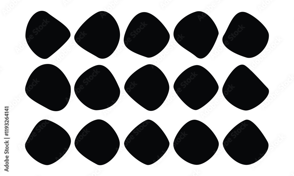 Poster blob vector set. abstract watery form black blob symbol set isolated on white background. modern geo