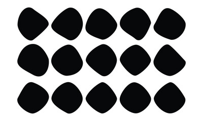 Blob vector set. Abstract watery form black blob symbol set isolated on white background. Modern geometric vector graphic design. Simple silhouette flat icon. 