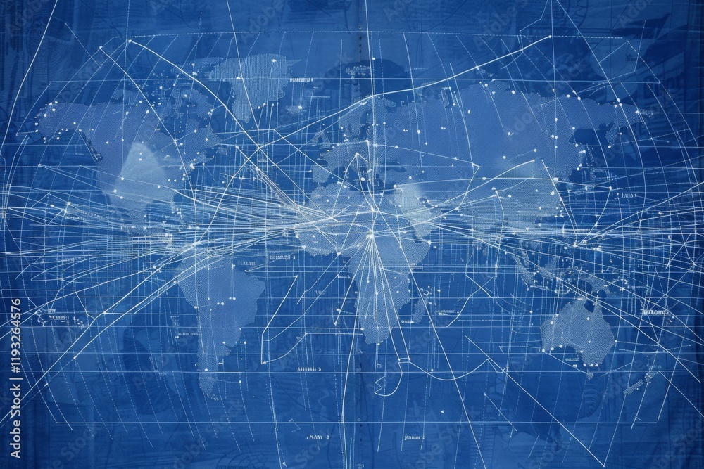 Poster global data center blueprint map overview technology environment digital infrastructure visualizatio