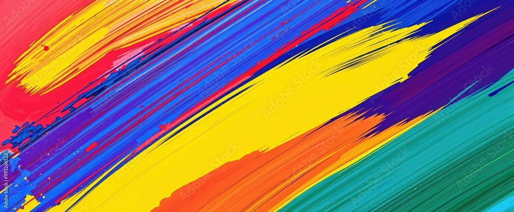 Poster vibrant diagonal brushstrokes in spectrum of colors modern designs and backgrounds