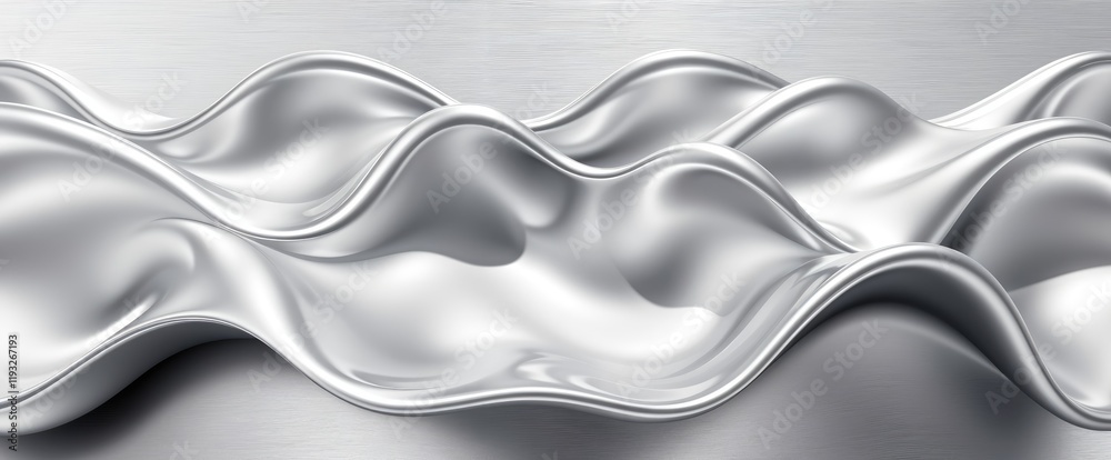 Aufkleber abstract silver waves flowing smoothly over metallic background modern design concepts