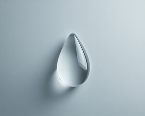 Fototapeta premium A minimalistic water droplet on a surface.