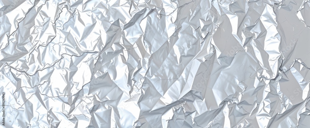 Poster Abstract background of crumpled metallic foil Light reflects on uneven surface textured effect