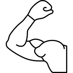 Muscle vector icon with isolated white background