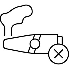 No Cigar vector icon with isolated white background