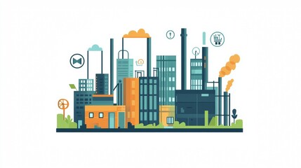 Obraz premium Modern industrial urban landscape