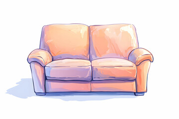 Fototapeta premium Soft and Cozy Couch with Plush Fabric and Comfortable Design