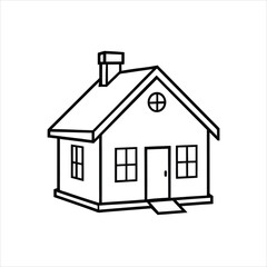  Simple House Icon Vector on White Background